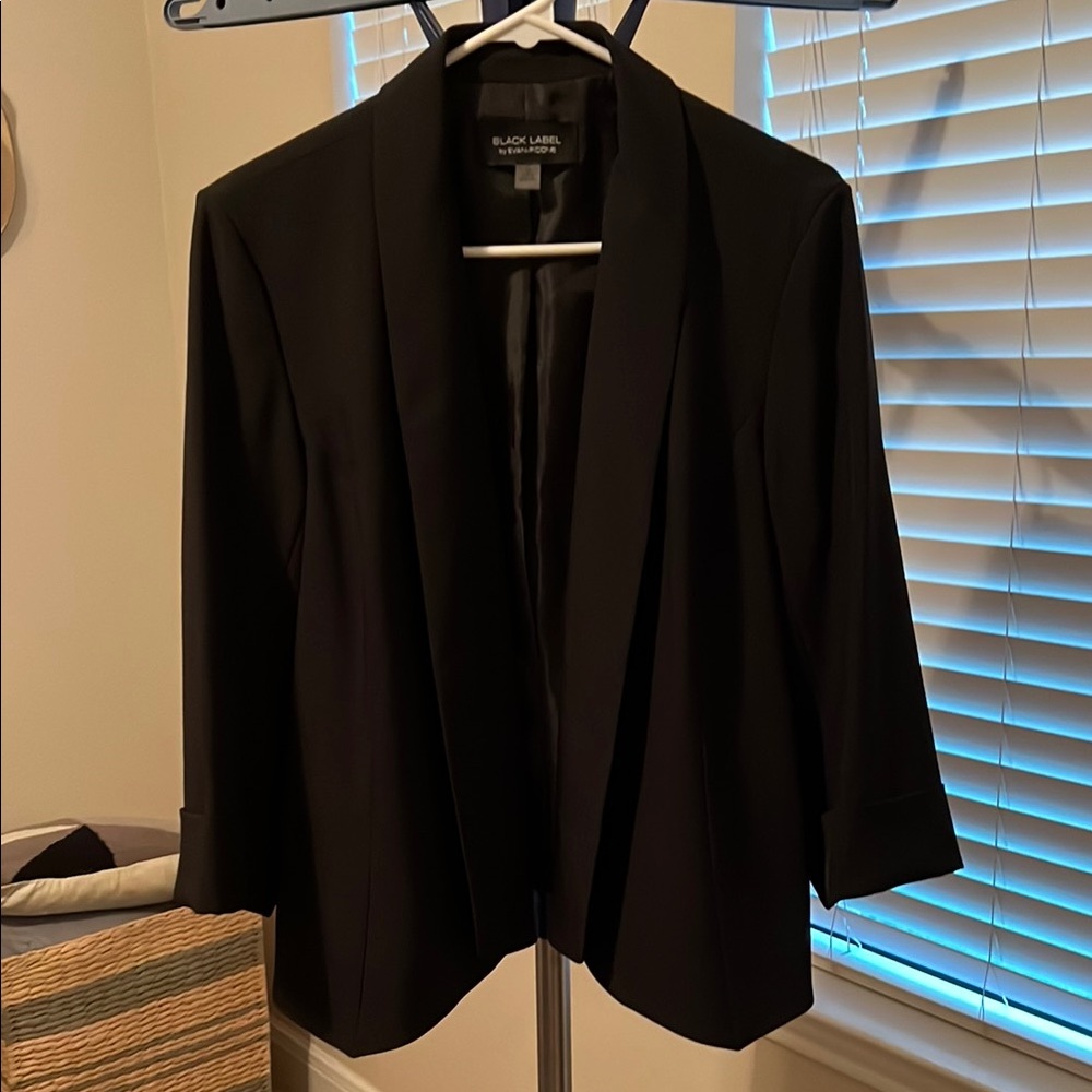 Black Label by Evan Picone Open Front Blazer - Picture 3 of 11
